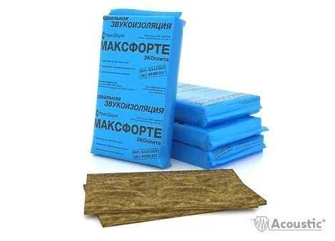 Звукоизоляционная плита МаксФорте ЭКОплита Slim 80 кг/м3 1200х600х30мм (3,6 м2 5 плит)