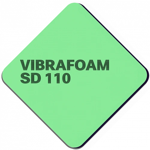 Полиуретановый эластомер Vibrafoam SD 110 (Зеленый) 2 м х 0,5 м х 25 мм
