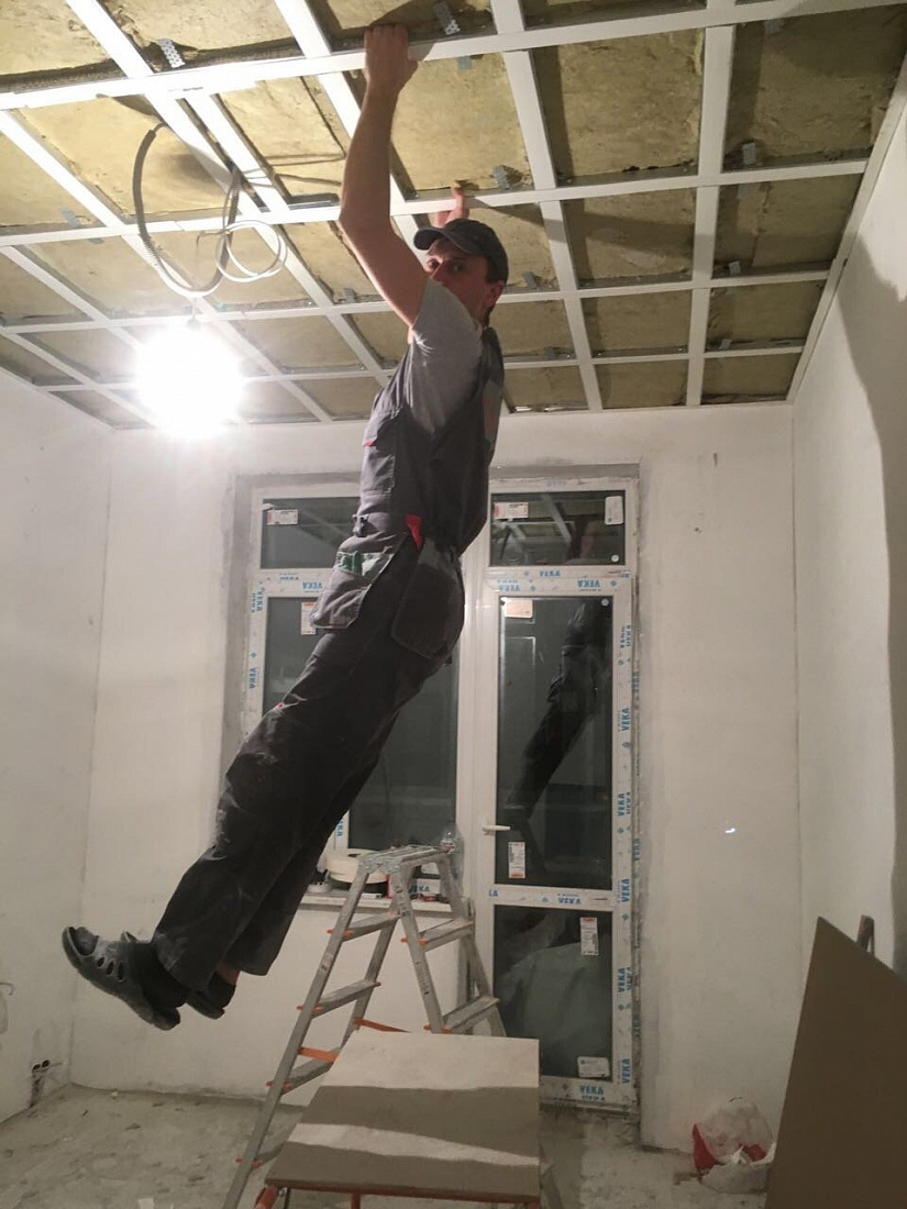 Каркасная шумоизоляция потолка